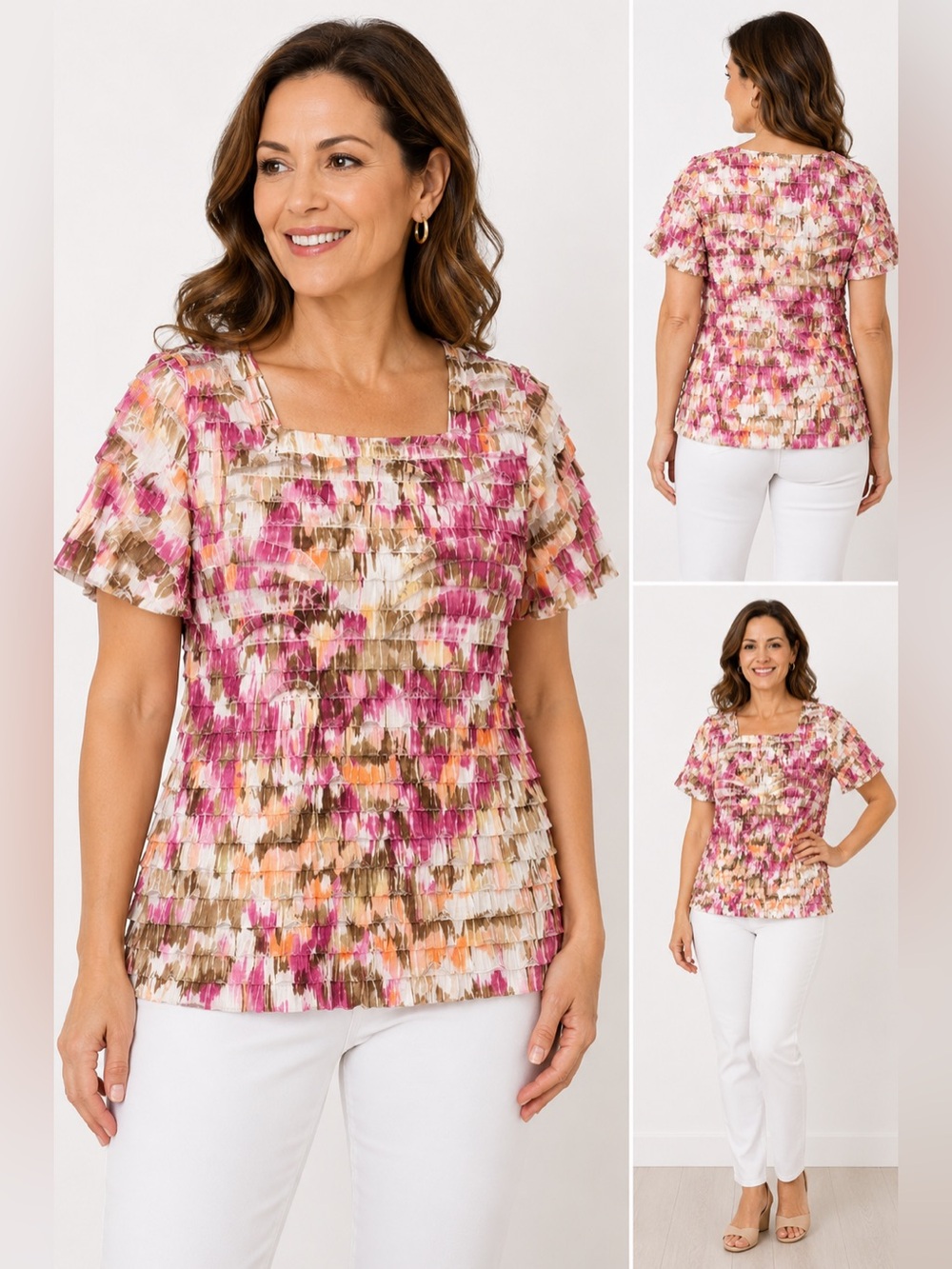 Alfred Dunner Multicolor Textured Blouse Size Medium